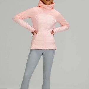 Lululemon Down For It All Jacket, Removable Hood, in Pink Mist, Size 8